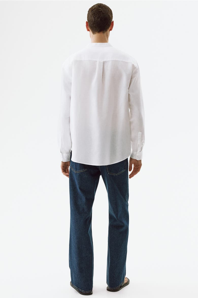 Relaxed Fit Linen-blend Shirt, Alternate, color, White