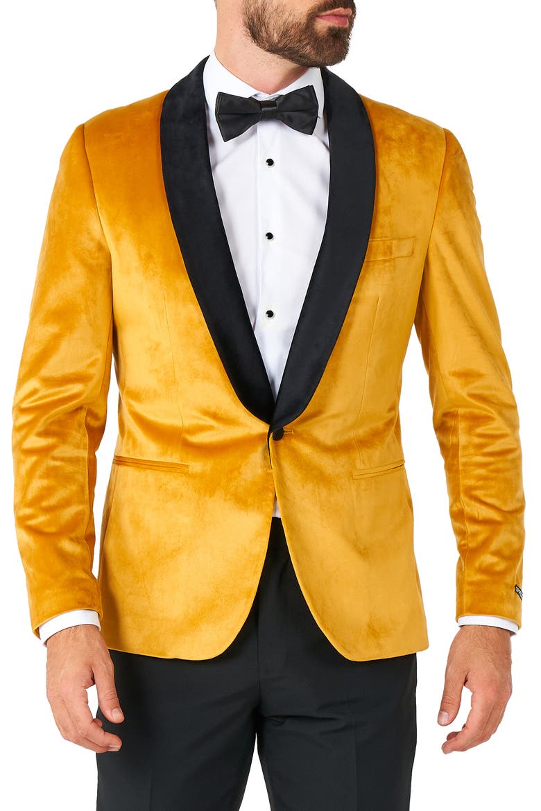 Deluxe Gold Velvet Dinner Jacket, Main, color, ORANGE