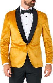 OppoSuits Deluxe Gold Velvet Dinner Jacket