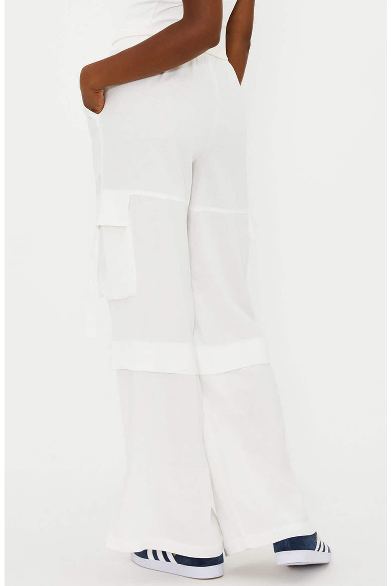 Gianna Cotton & Linen Cargo Pants, Alternate, color, WHITE