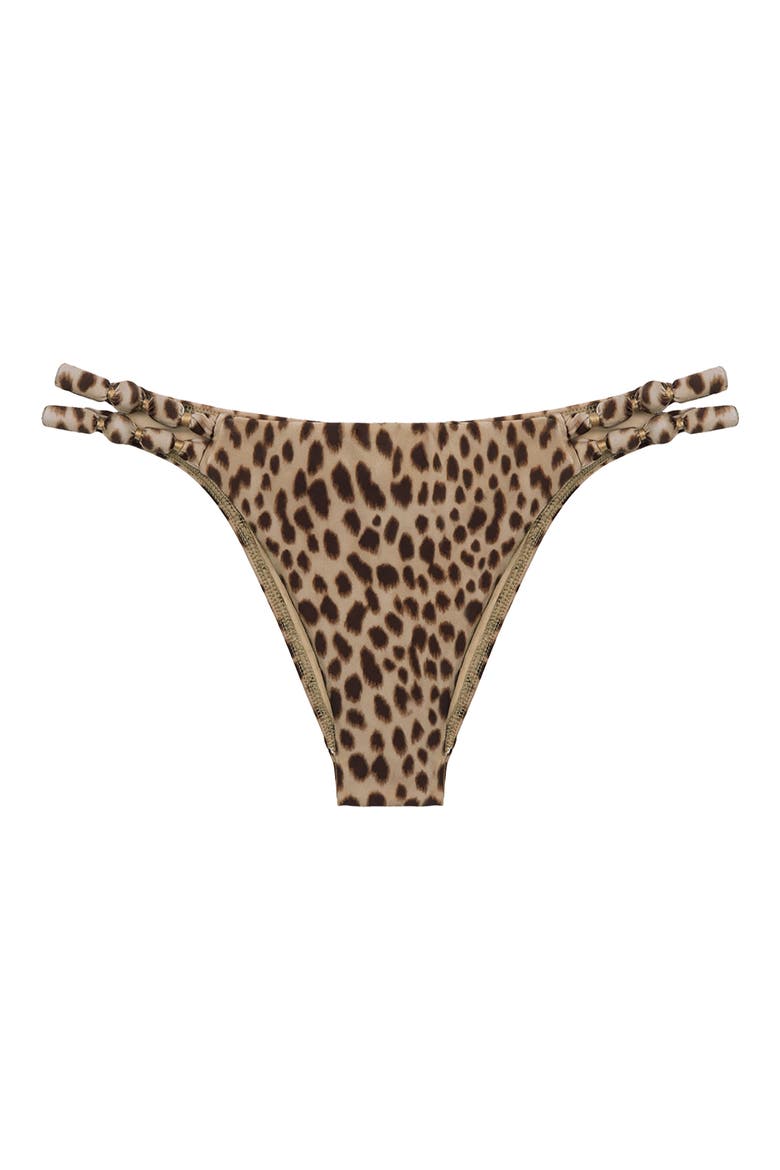 Atena Leopard Print Cheeky Bikini Bottoms, Alternate, color, MULTI
