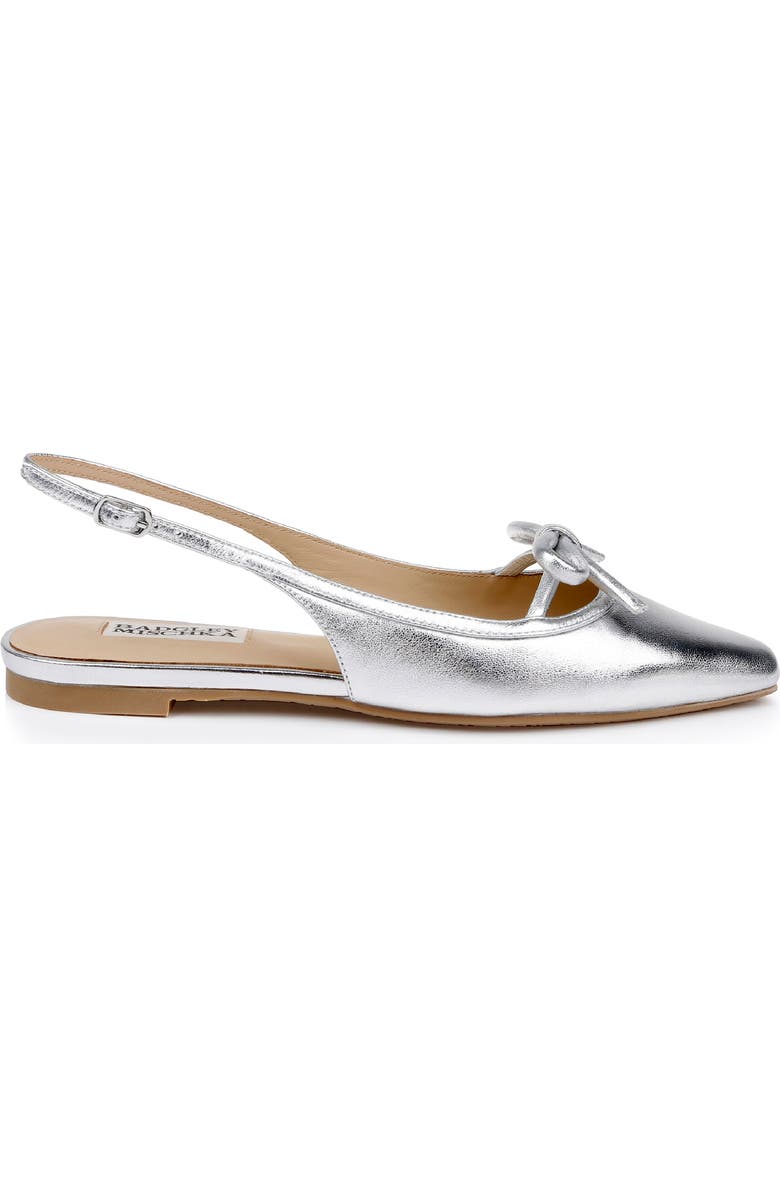 Badgley Mischka Collection Genesis Slingback Flat, Alternate, color, Silver Leather