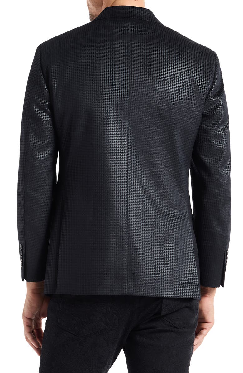 Robert Graham Colden Black Velvet Houndstooth Sport Coat, Alternate, color, Black