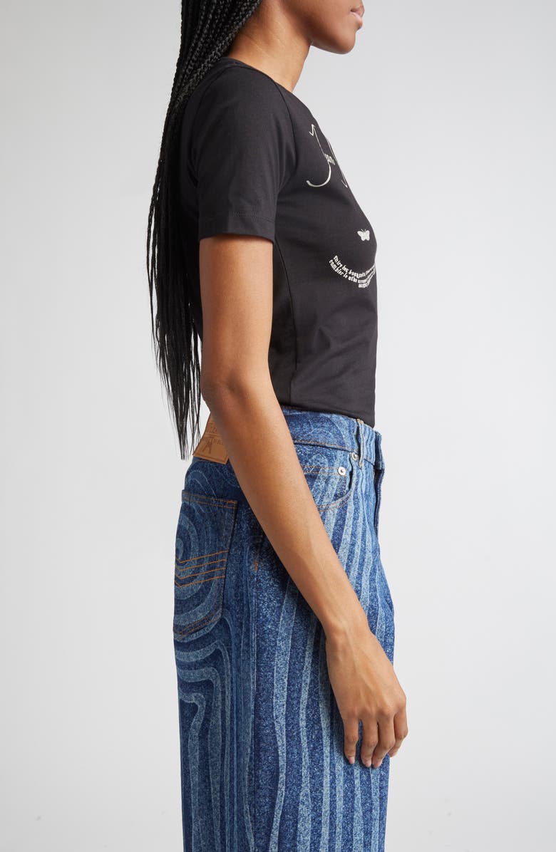 Jean Paul Gaultier Tattoo Poem Graphic Baby Tee, Alternate, color, 