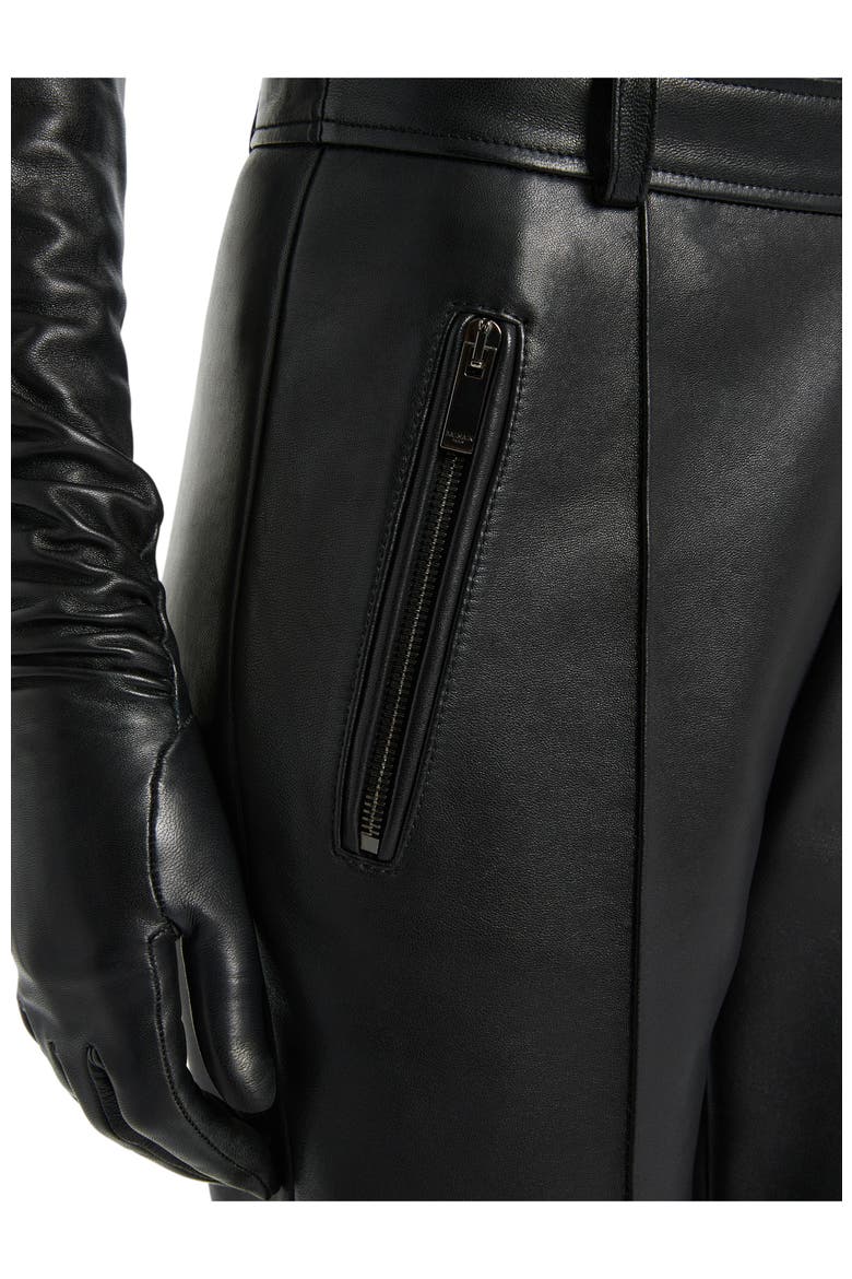 Lambskin Trousers with Stirrup, Alternate, color, black