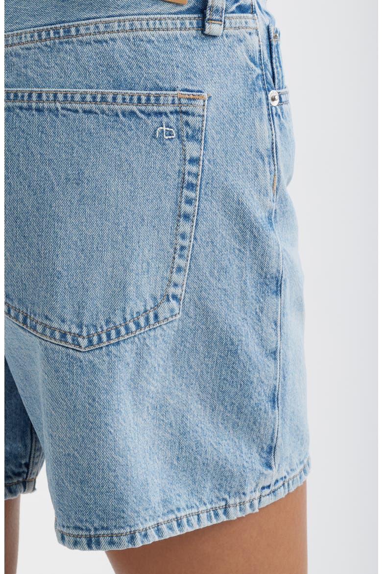 Kaia High Waist Relaxed Fit Denim Shorts, Alternate, color, SUNRISE
