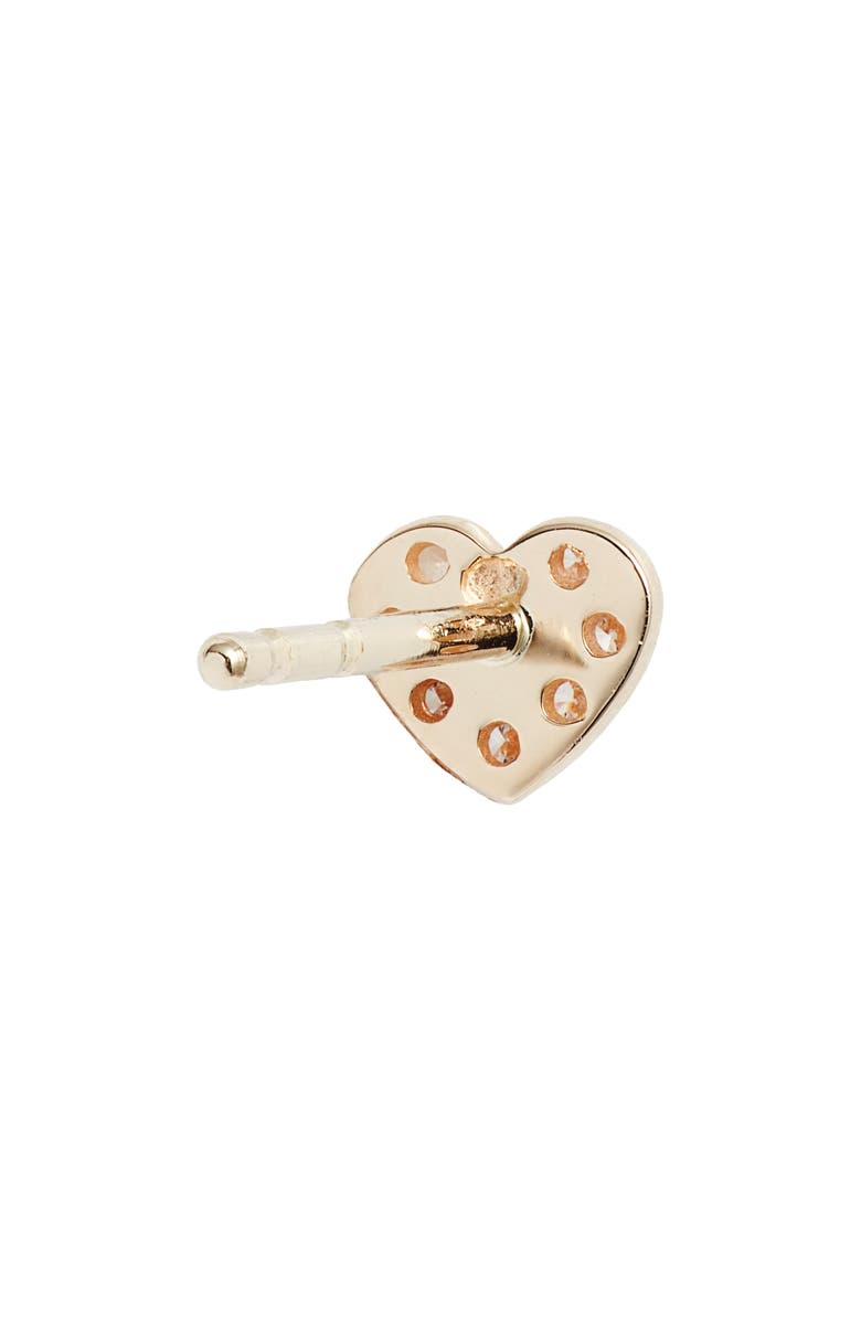 Anzie Jac + Jo Icon Pavé Heart Stud Earrings, Alternate, color, Yellow Gold