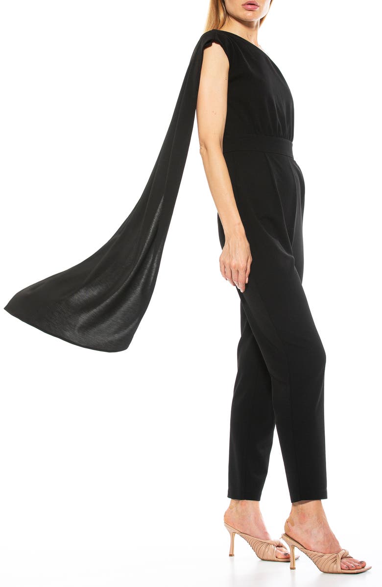 Alexia Admor Asymmetrical Ruffle Jumpsuit, Alternate, color, 