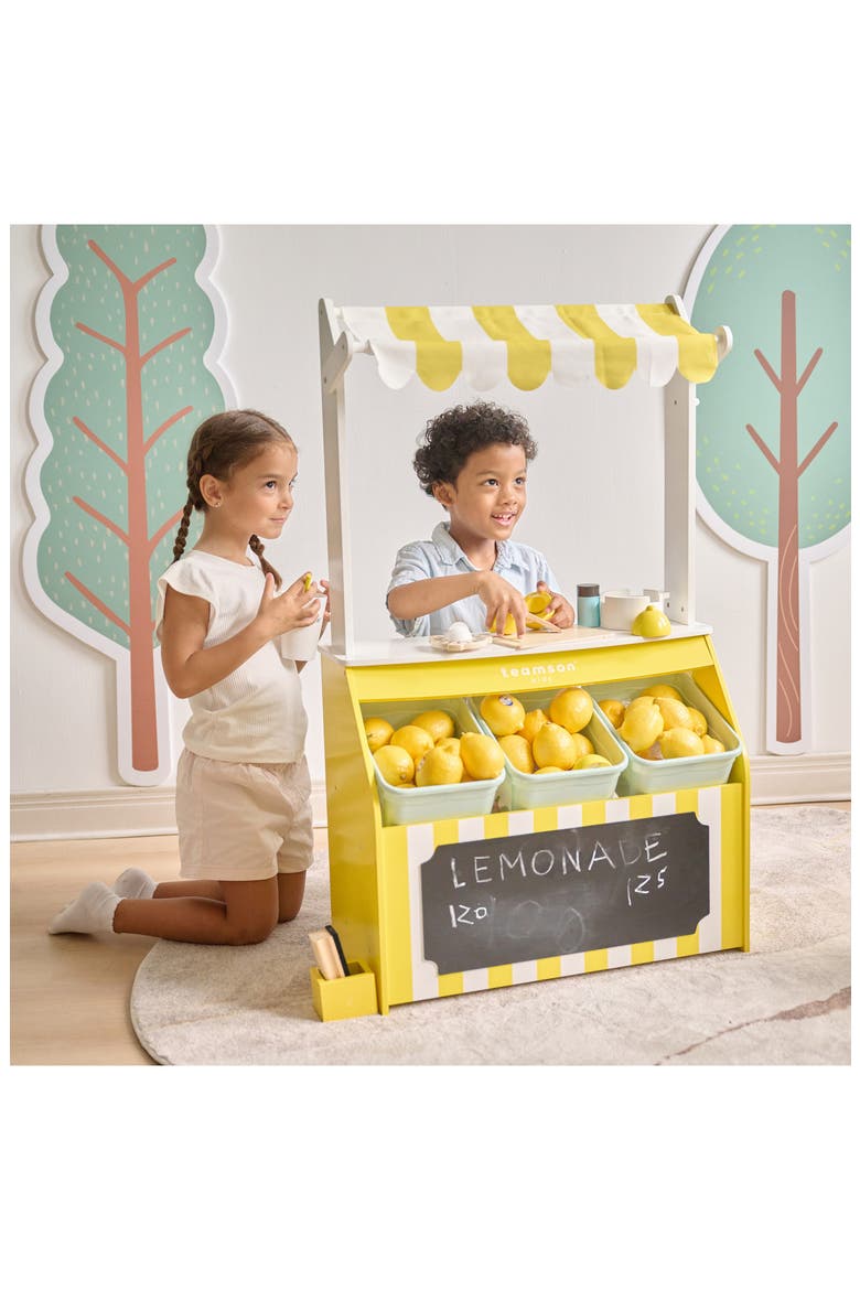 Sunny Citrus Lemonade Wooden Stand Playset, Alternate, color, YELLOW
