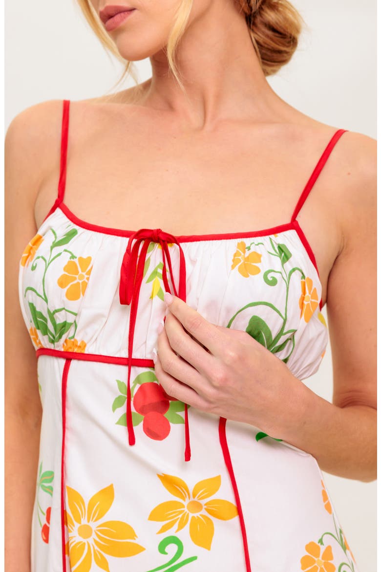Cotton Babydoll Minidress, Alternate, color, IVORY RED