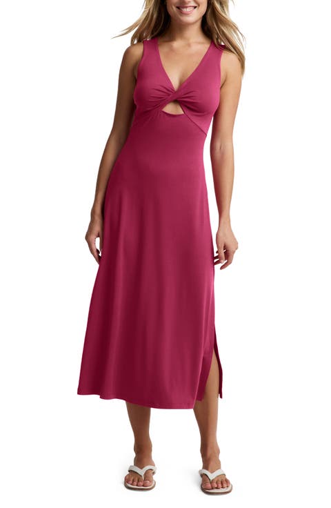 Twist Keyhole Midi Dress