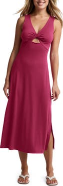 Beyond Yoga Twist Keyhole Midi Dress