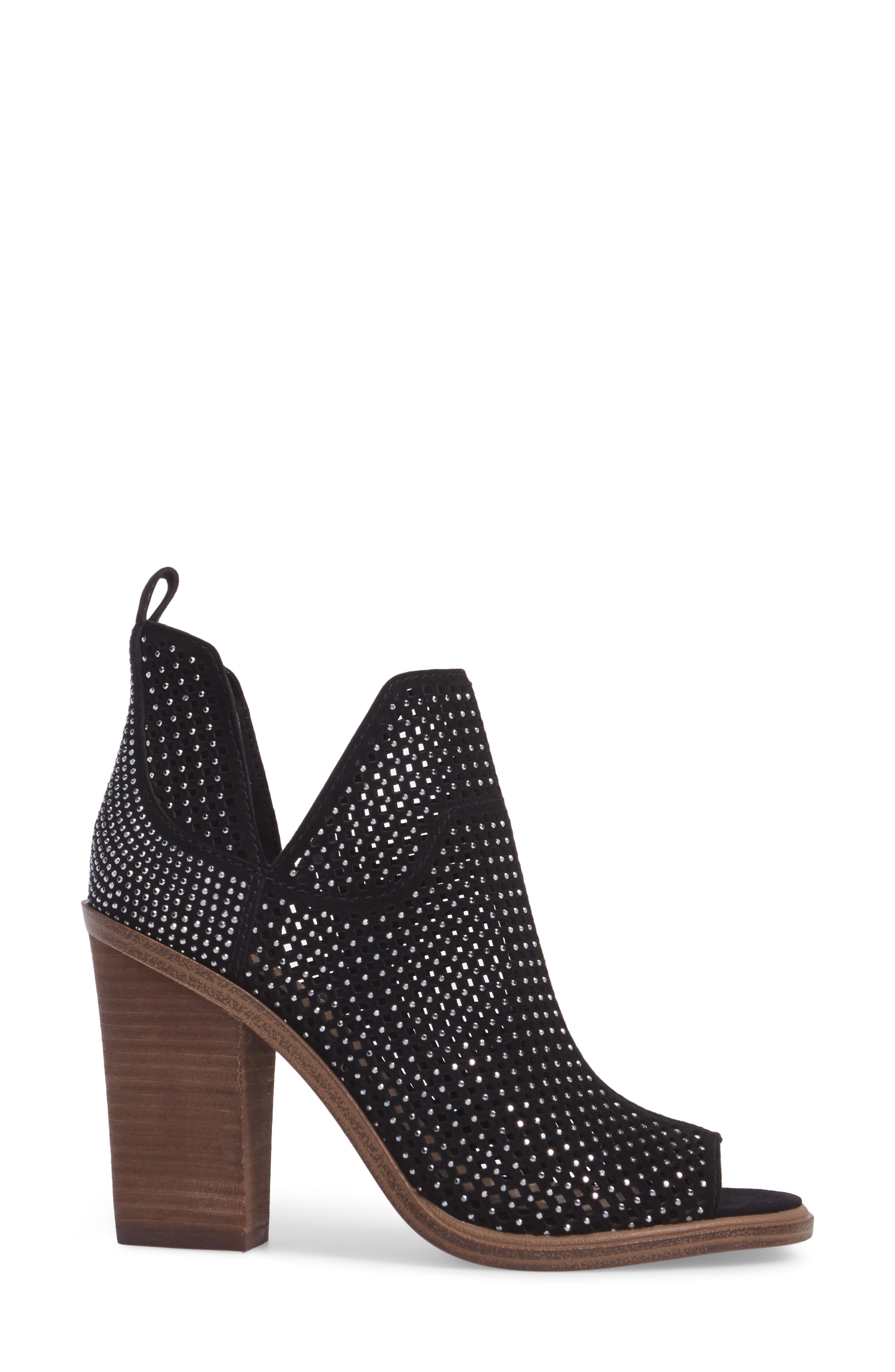 Kiminni Open Toe Bootie, Alternate, color, BLACK SUEDE