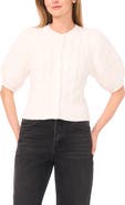 Halogen® Puff Sleeve Cable Cardigan