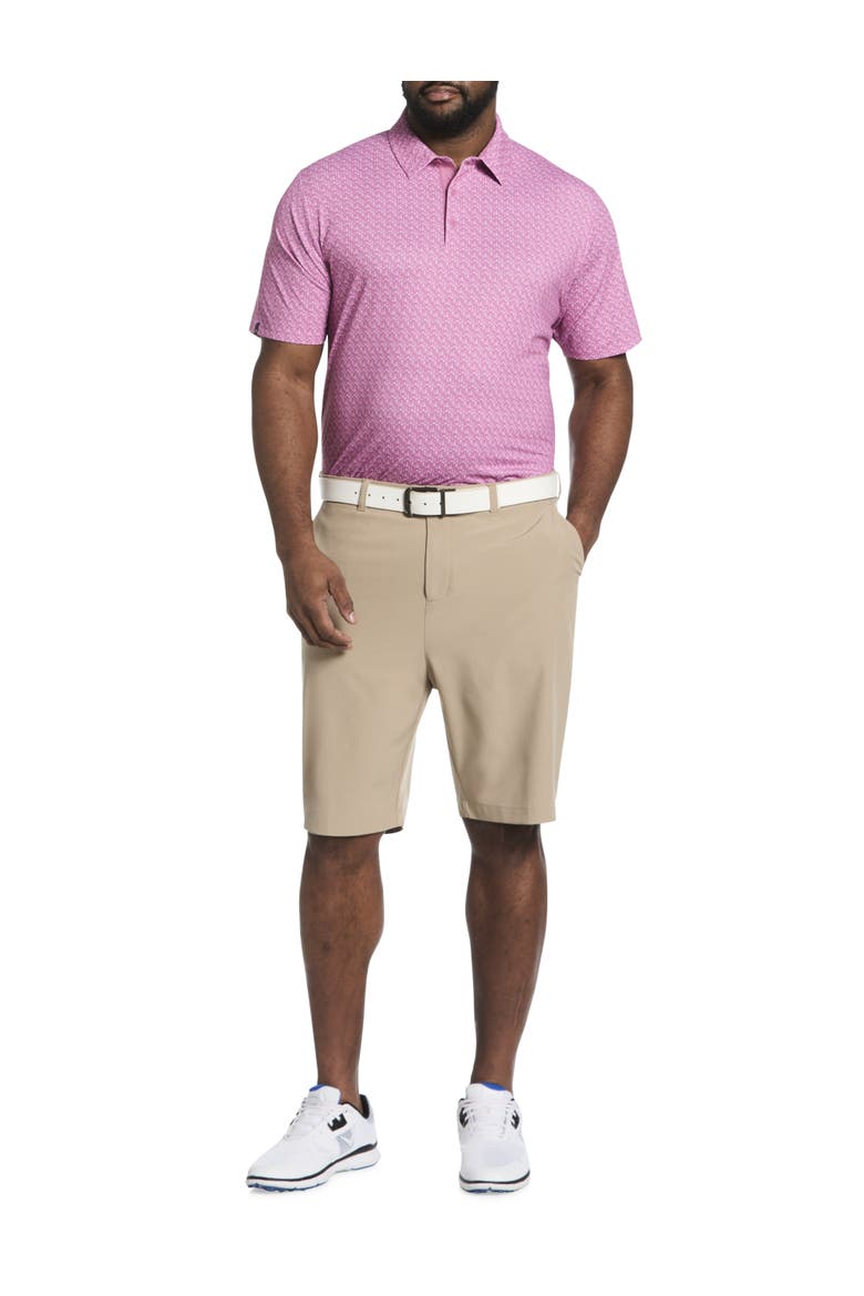Big & Tall Chevron Print Polo Shirt V2, Alternate, color, ROSE BOUQUET