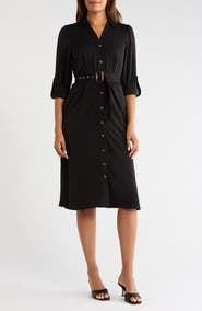 Lucky Brand Long Sleeve Belted Shirtdress