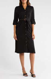 Long Sleeve Belted Shirtdress