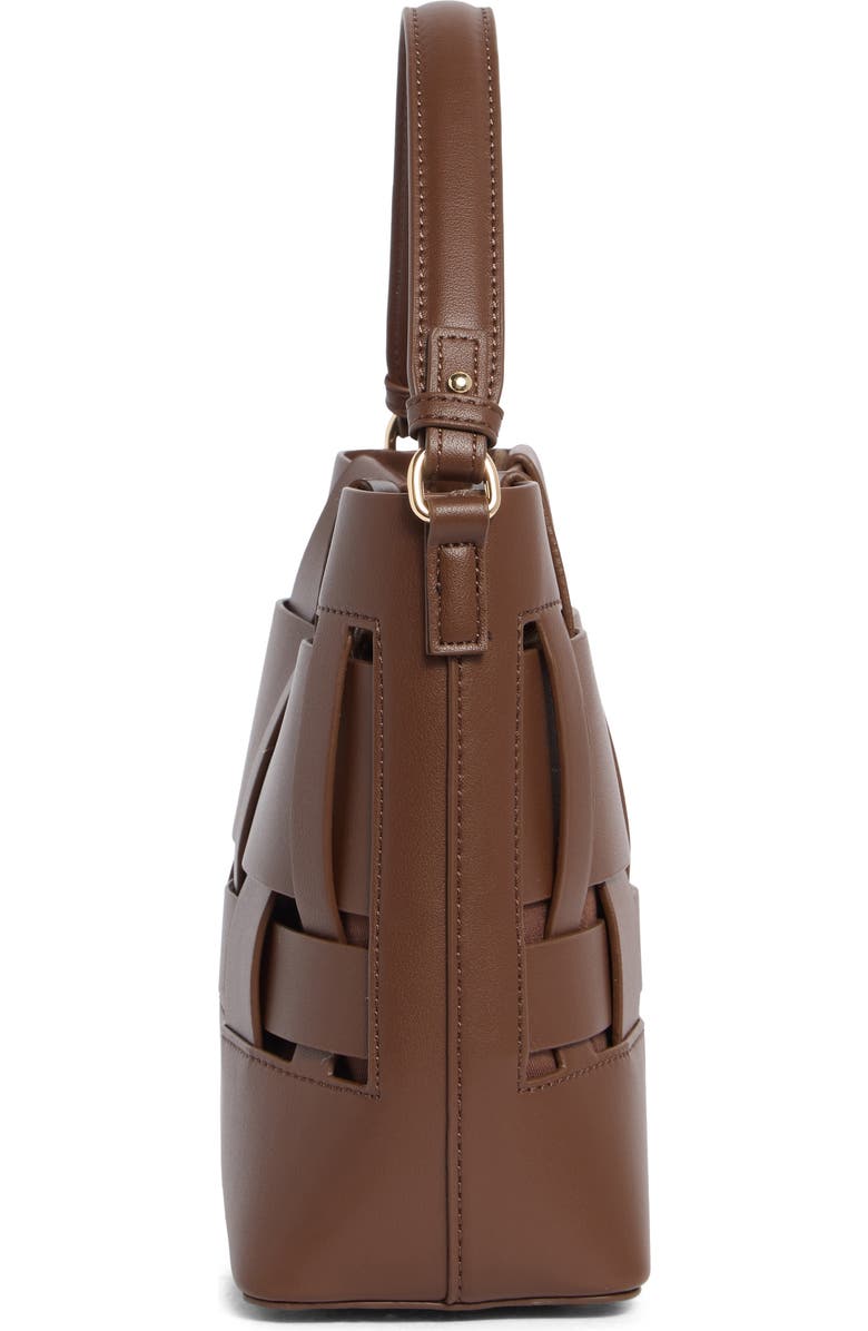 URBAN EXPRESSIONS HANDBAGS Woven Bucket Shoulder Bag, Alternate, color, Chocolate