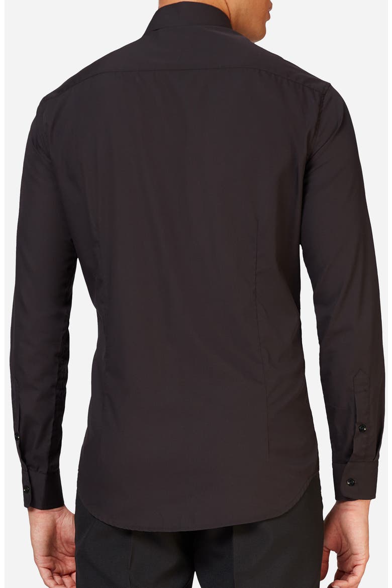 Black Knight Modern Tailored Fit Wrinkle Resistant Button-Up Shirt, Alternate, color, BLACK