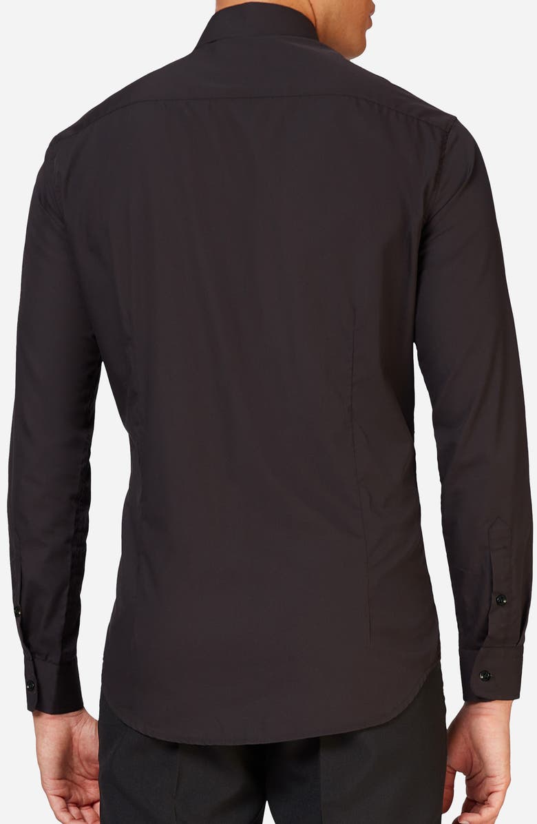 OppoSuits Black Knight Modern Tailored Fit Wrinkle Resistant Button-Up Shirt, Alternate, color, Black