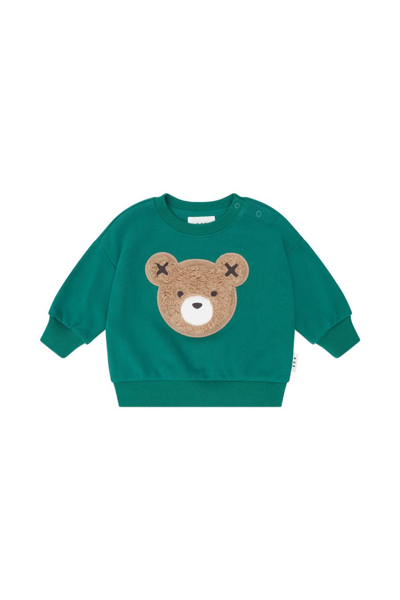 Furry Huxbear Sweatshirt Boys, Main, color, Emerald