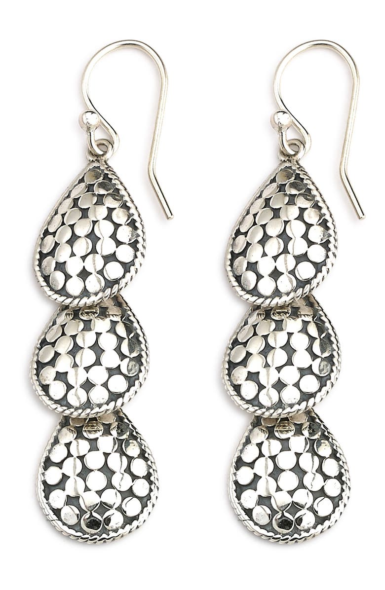 SAMUEL B. Dots Teardrop Earrings, Alternate, color, Silver