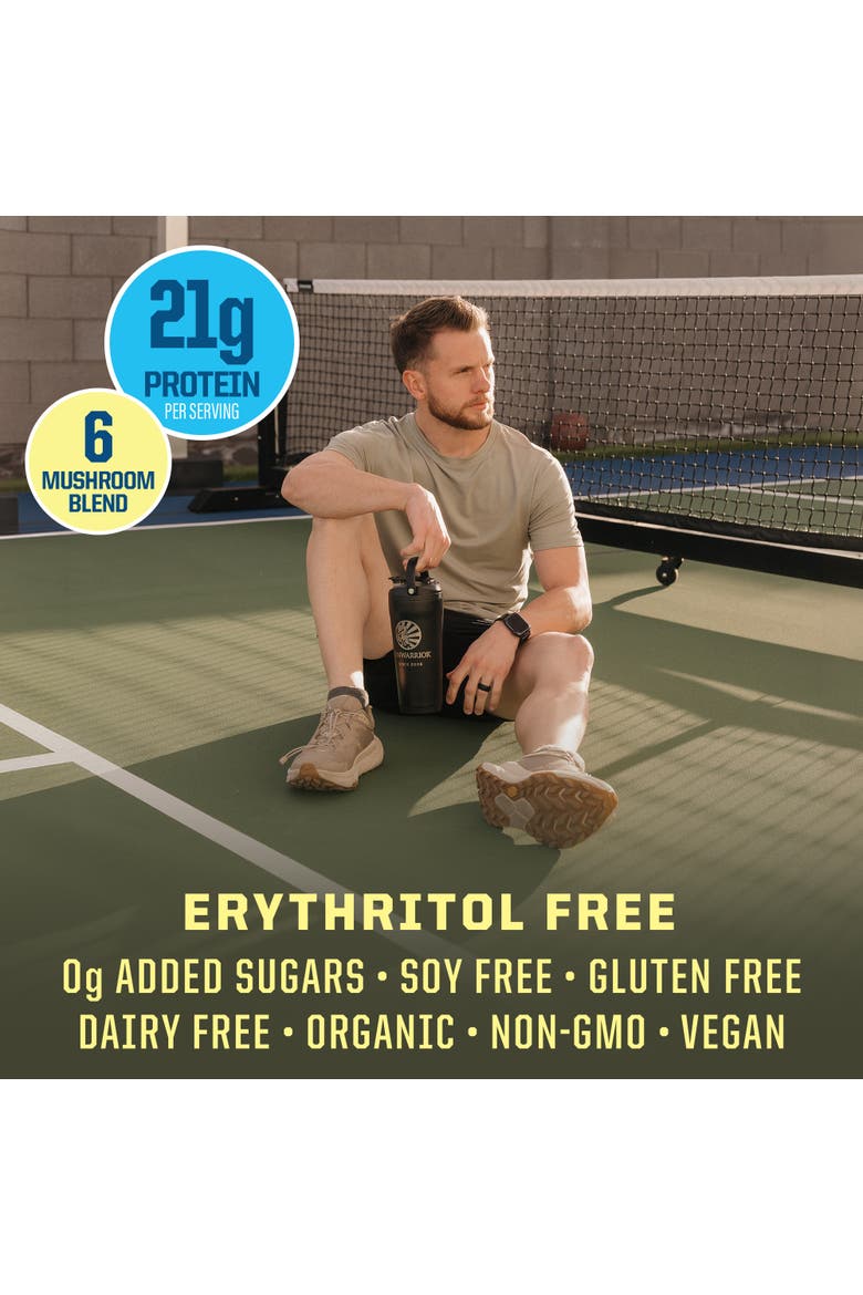 Organic Warrior Blend Endurance + Mushroom Protein Powder, Vanilla, 912.33g Tub, Alternate, color, No Color