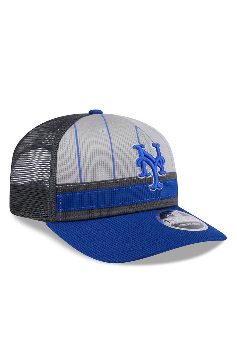 New Era Men's New Era  Gray/Royal New York Mets 2025 Batting Practice 9SEVENTY Stretch-Snap Trucker Hat, Alternate, color, 