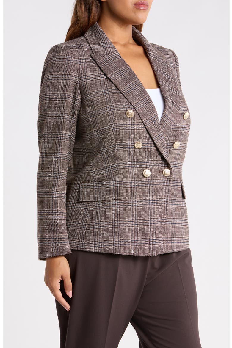 Plaid Double Breasted BlazerPlaid Double Breasted Blazer, Alternate, color, ESPRESSO IVORY
