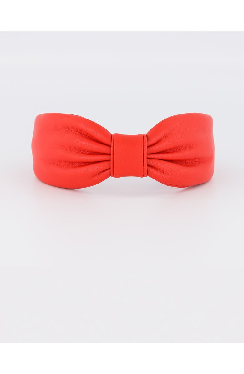 Alexandre de Paris Leather headband, Alternate, color, Red