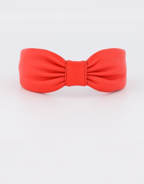 Alexandre De Paris Leather Headband In Red