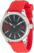 DIESEL® Rasp Silicone Strap Watch, 46mm