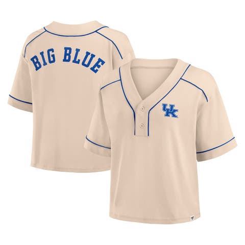 Women's Fanatics Tan Kentucky Wildcats Oversized Dominant Force Cropped V-Neck T-Shirt