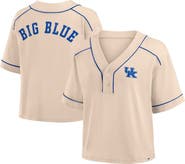 FANATICS Women's Fanatics Tan Kentucky Wildcats Oversized Dominant Force Cropped V-Neck T-Shirt