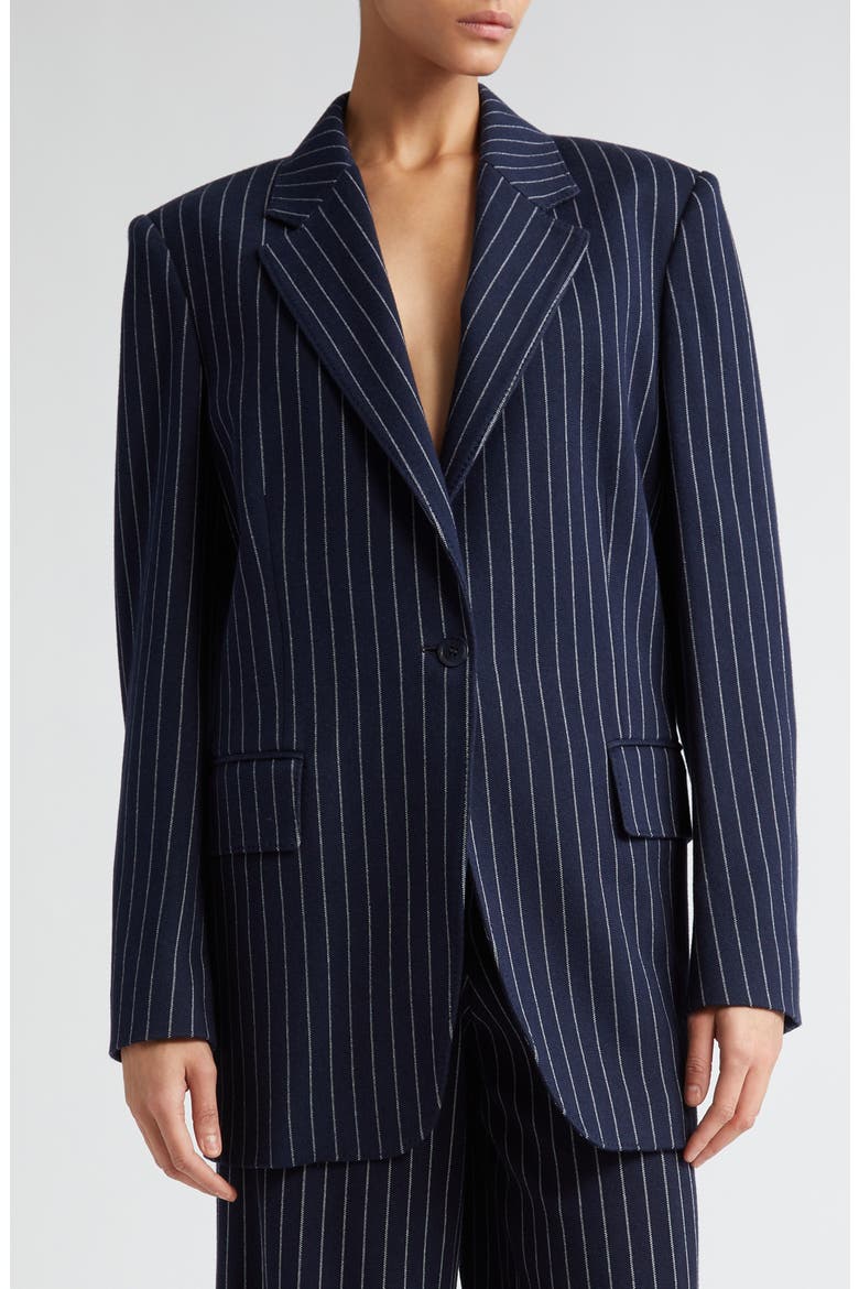 Aceri Pinstripe Cotton, Cashmere & Silk Blazer, Main, color, ULTRAMARINE