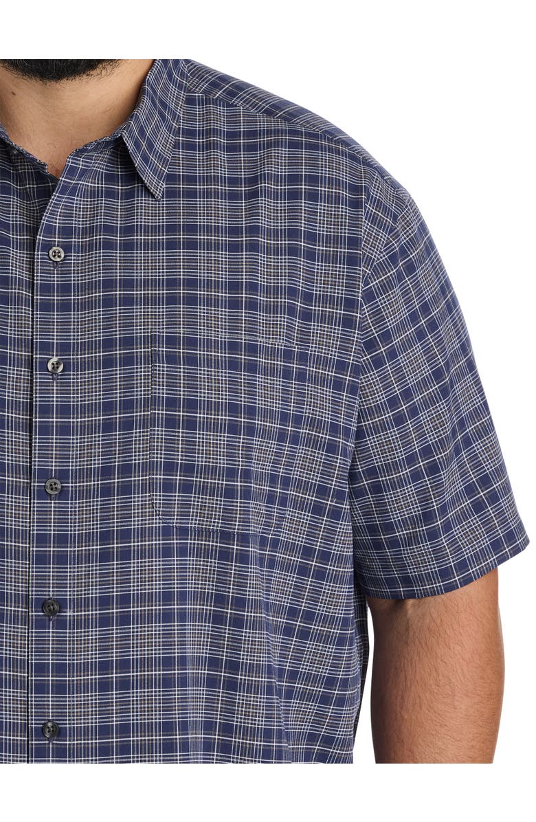Harbor Bay by DXL Big
Tall Microfiber Large Plaid Sport Shirt, Alternate, color, Navy