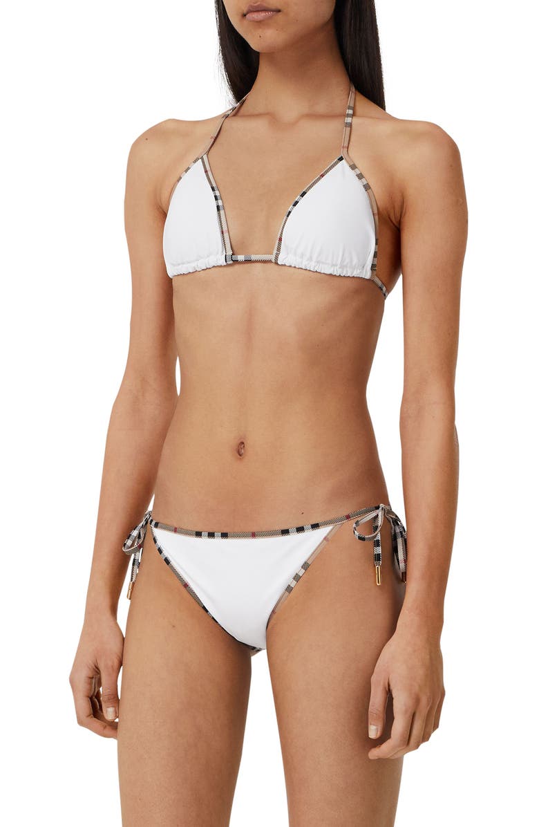 Burberry Mata Check Trim Two-Piece Swimsuit, Alternate, color, 