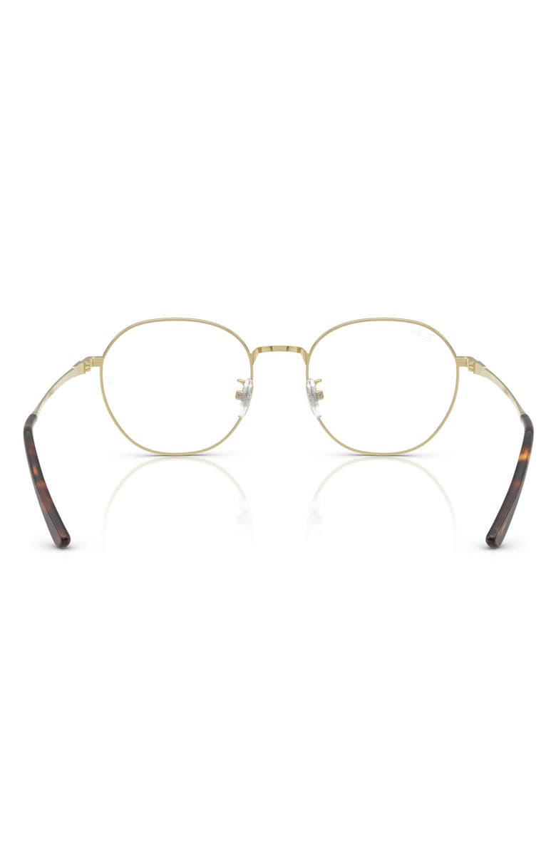 Ray-Ban 52mm Square Optical Glasses, Alternate, color, Pale Gold
