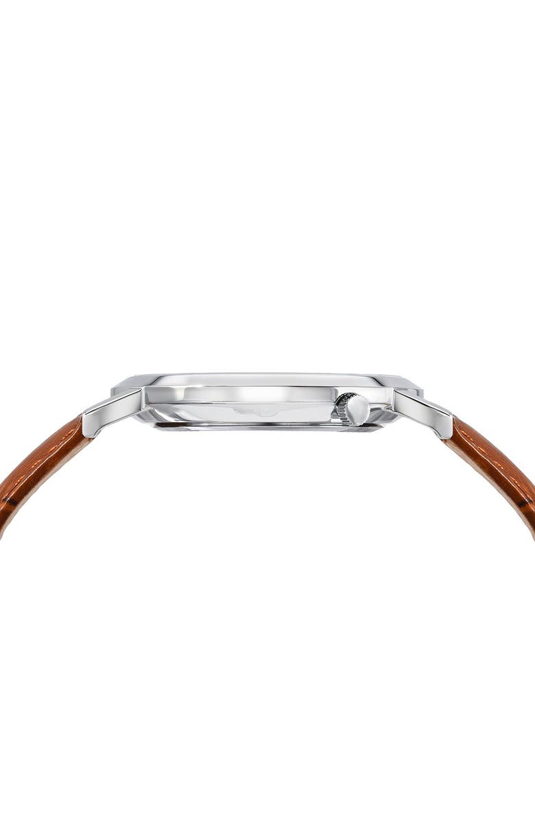 PORSAMO BLEU Men's Parker Croc-Embossed Leather Watch, 42mm, Alternate, color,