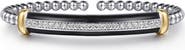 Gabriel & Co. Bujukan 14k Gold & Sterling Silver White Sapphire Bangle