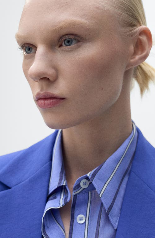 Mango Structured Suit Jacket In Blue