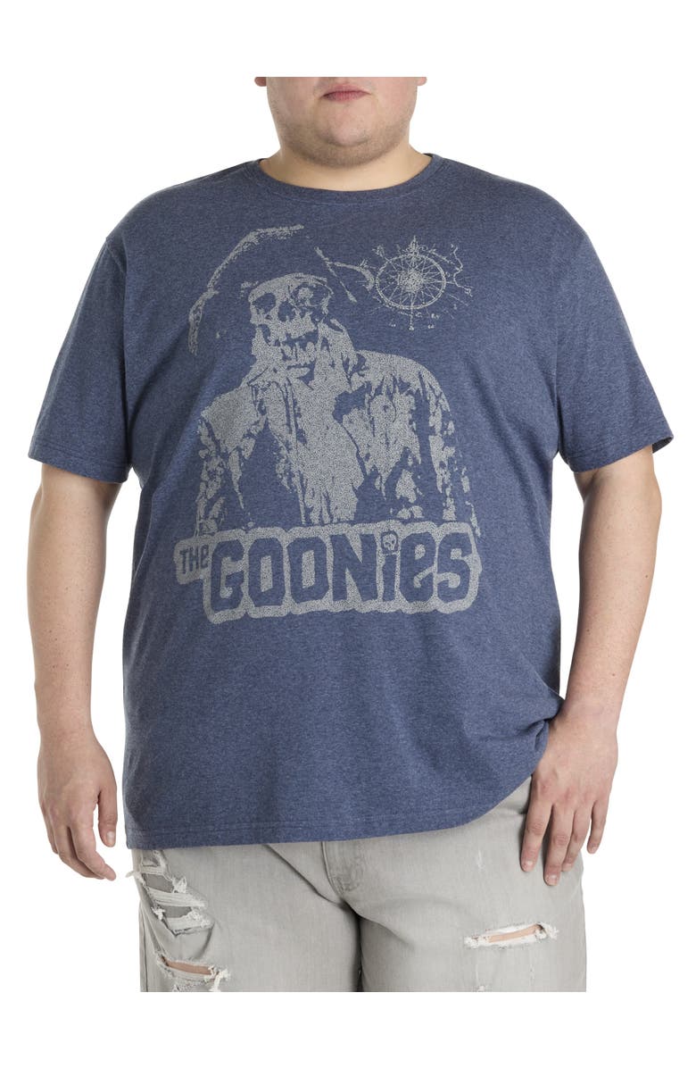 True Nation by DXL Big & Tall Goonies Skeleton Graphic Tee, Main, color, Navy Heather