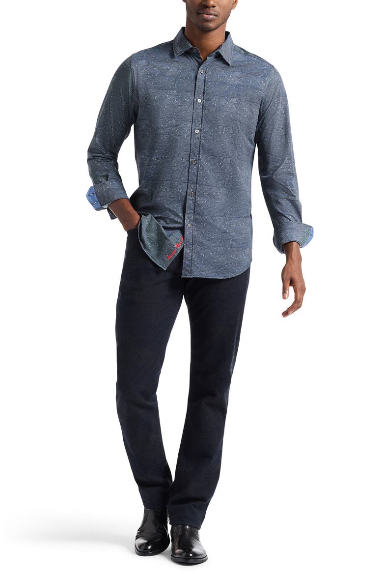 Doyer Knit Button-Up Shirt, Alternate, color, BLACK