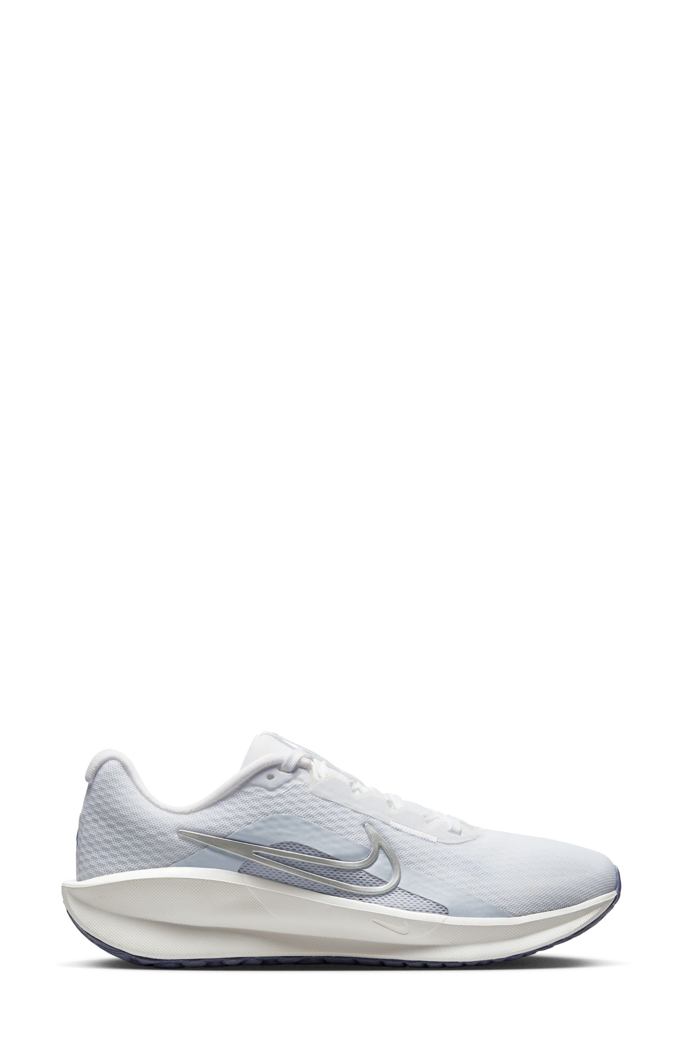 Downshifter 13 Sneaker, Alternate, color, WHITE/ METALLIC SILVER/ GREY