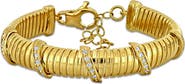 Julianna B. Cubic Zirconia Omega Style Bracelet Yellow Plated