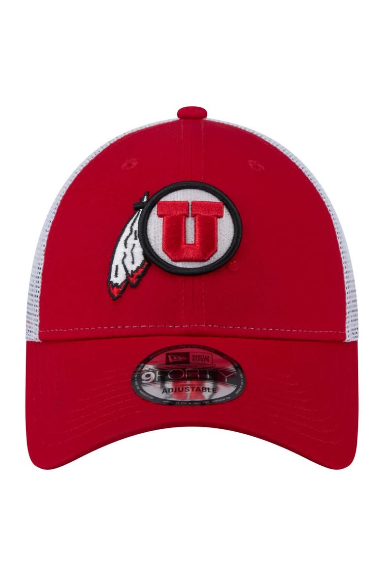 Men's New Era  Red Utah Utes Trucker 9FORTY Adjustable Hat, Alternate, color, Red