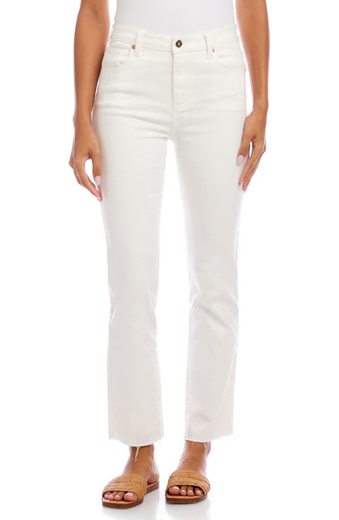 Raw Hem Straight Leg Jeans (Petite)