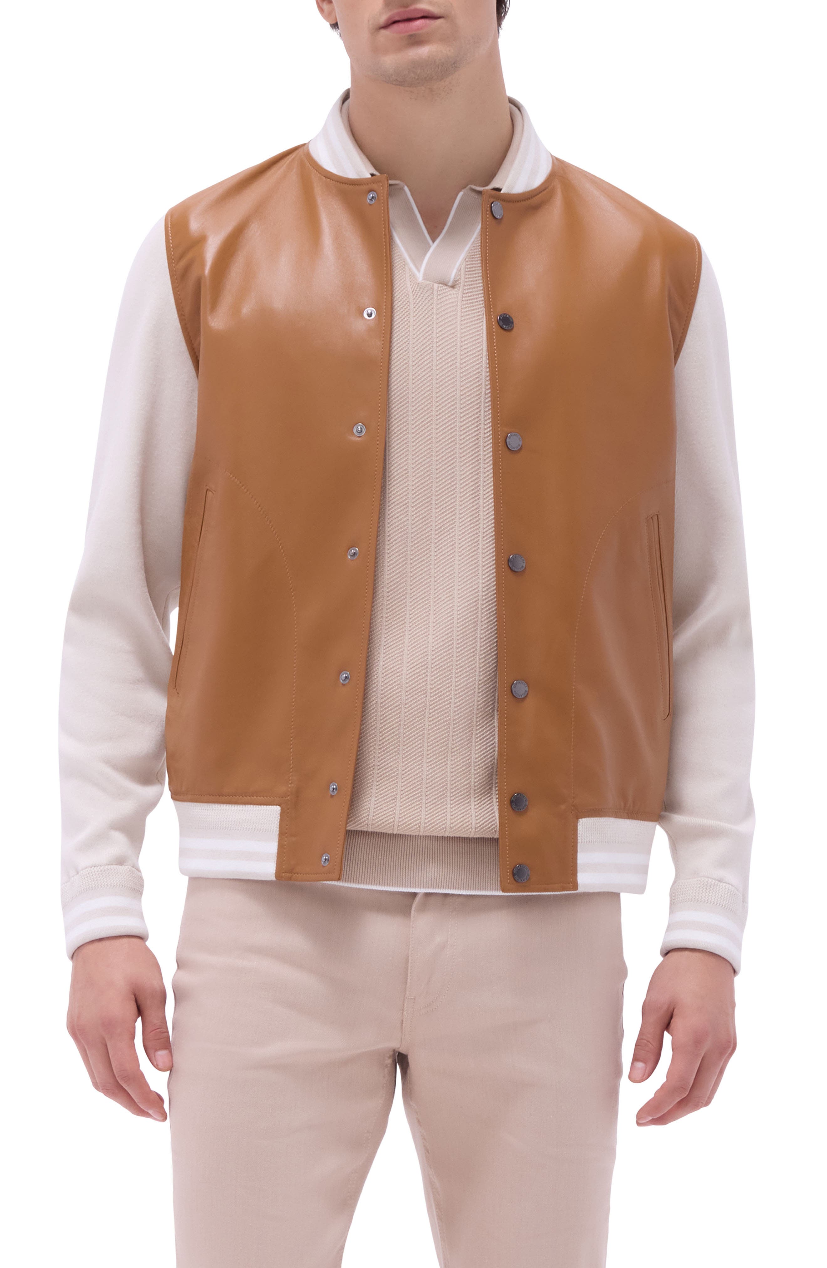 Leather Knit Hybrid Jacket