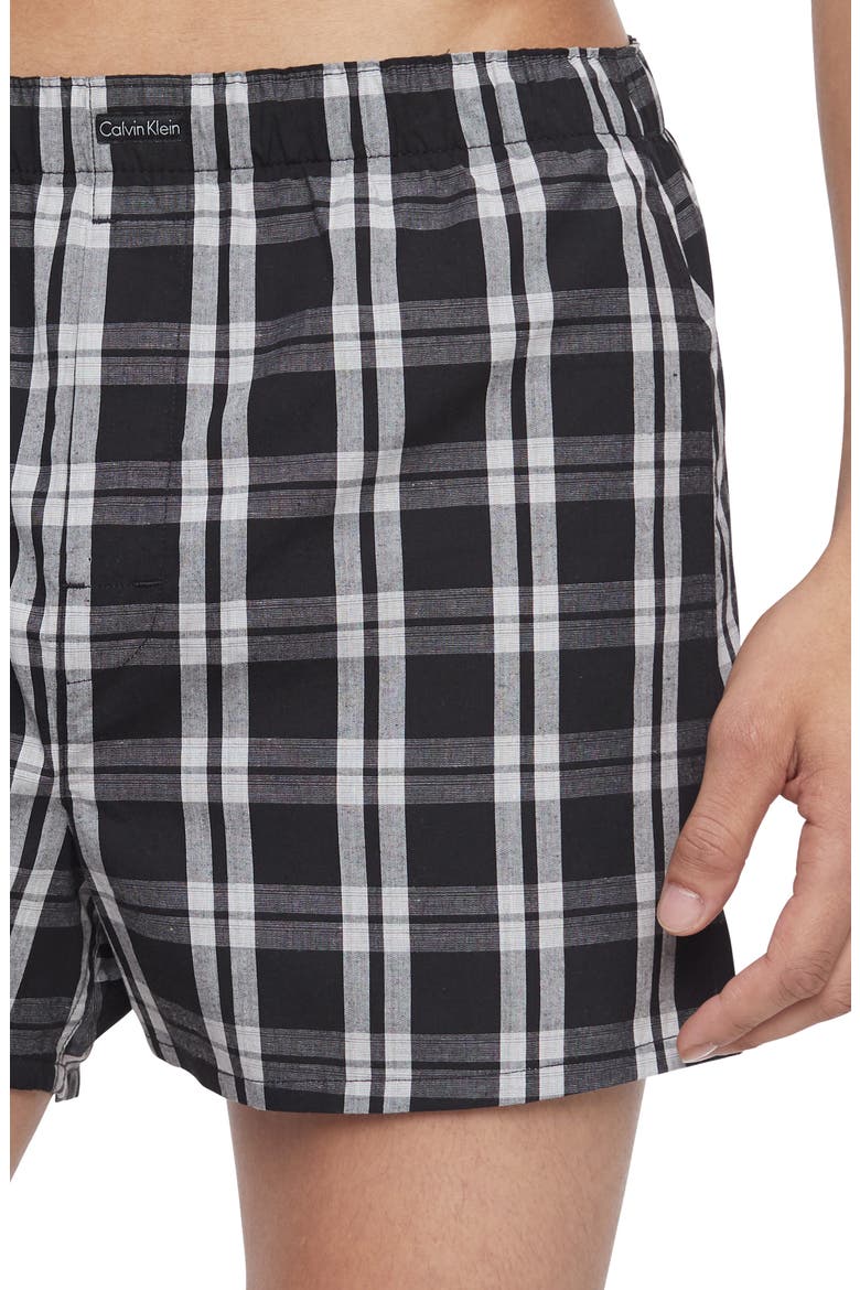 Assorted 3-Pack Woven Cotton Boxers, Alternate, color, BLACK/ MORGAN PLAID/ MONTAGUE