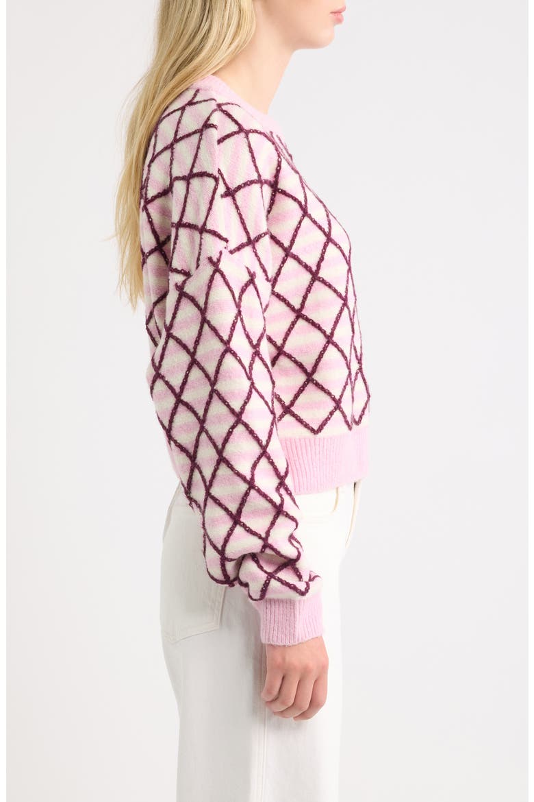 Stitch On Crewneck Sweater, Alternate, color, BORDEAUX